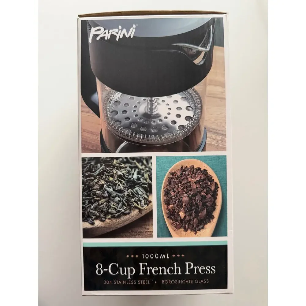 Parini Essential Collection 8-Cup French Press Coffee Tea Maker Stainless New